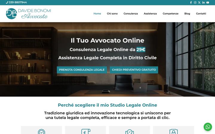 Screenshot of avvocatobonomi.it