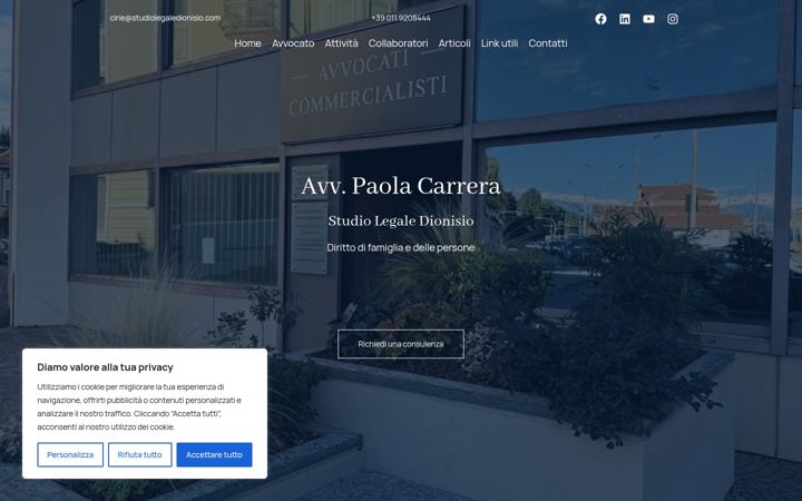 Screenshot of avvocatocarrera.it