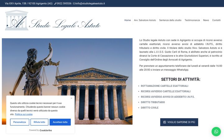 Screenshot of avvocatocartelleagrigento.it