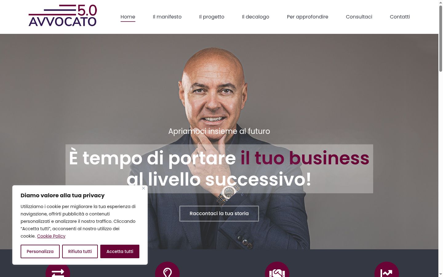 Captura de ecrã do banner de consentimento apresentado antes de qualquer interação