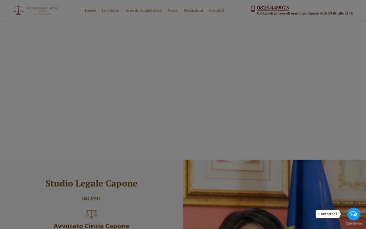 Ekraanipilt saidist avvocatocinziacapone.it