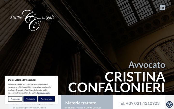 Screenshot of avvocatocristinaconfalonieri.com