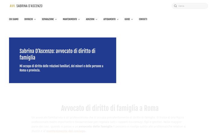 Captura de ecrã de avvocatodirittofamigliaroma.it