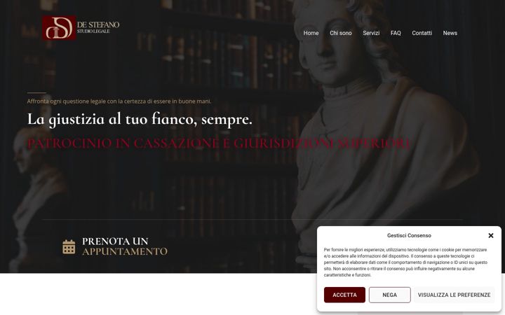 Captura de ecrã de avvocatodomenicodestefano.it