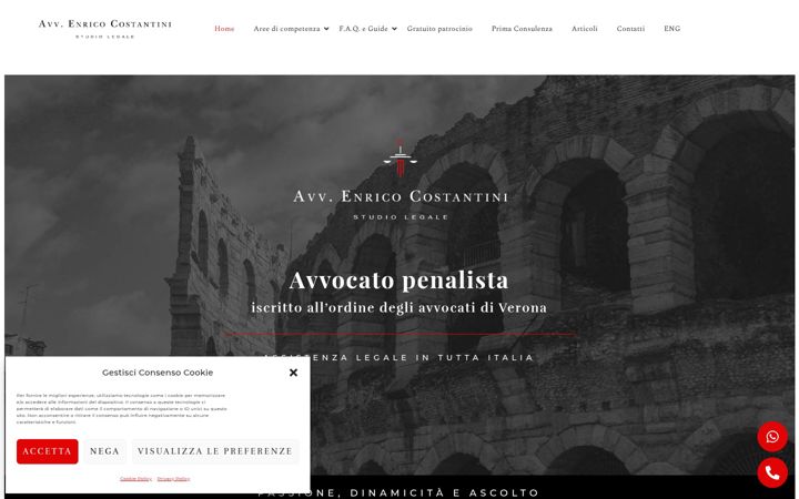 Ekraanipilt saidist avvocatoenricocostantini.it