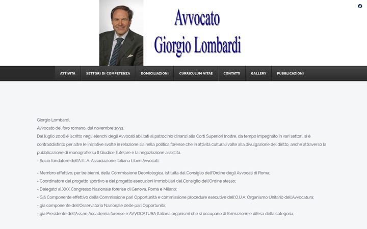 Screenshot of avvocatogiorgiolombardi.it