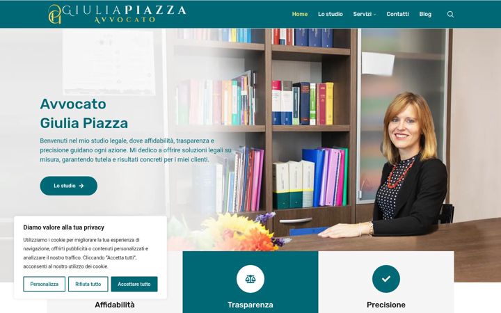 Captura de ecrã de avvocatogiuliapiazza.it