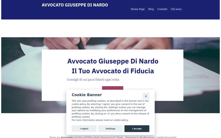 Screenshot of avvocatogiuseppedinardo.it