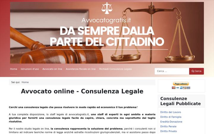 Screenshot of avvocatogratis.it