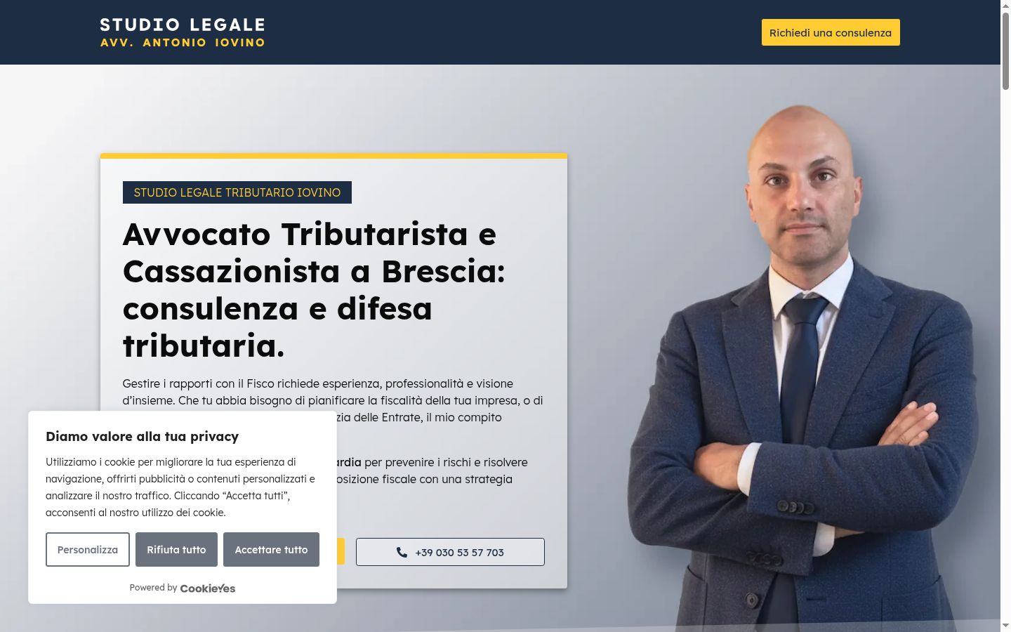 Snimka zaslona bannera za privolu prikazanog prije bilo kakve interakcije