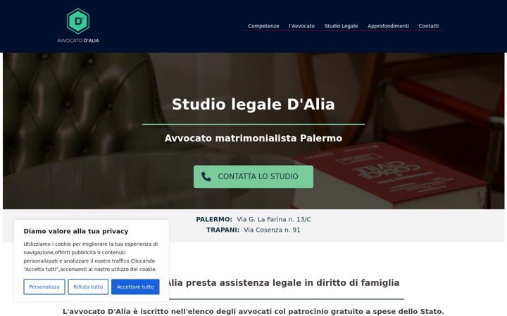 Captura de ecrã de avvocatomatrimonialistapalermo.it