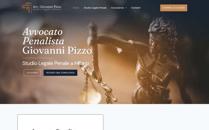 Screenshot of avvocatopenalistamilano.org