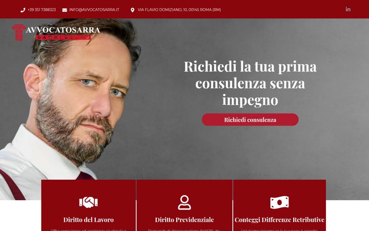 Screenshot of avvocatosarra.it