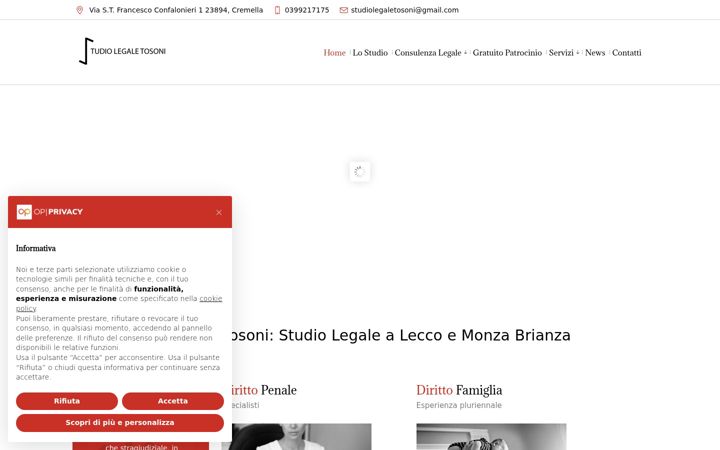 Screenshot of avvocatotosoni.it