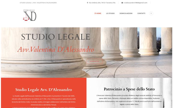Screenshot of avvocatovalentinadalessandro.it
