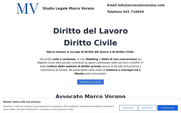 Screenshot of avvocatovorano.com