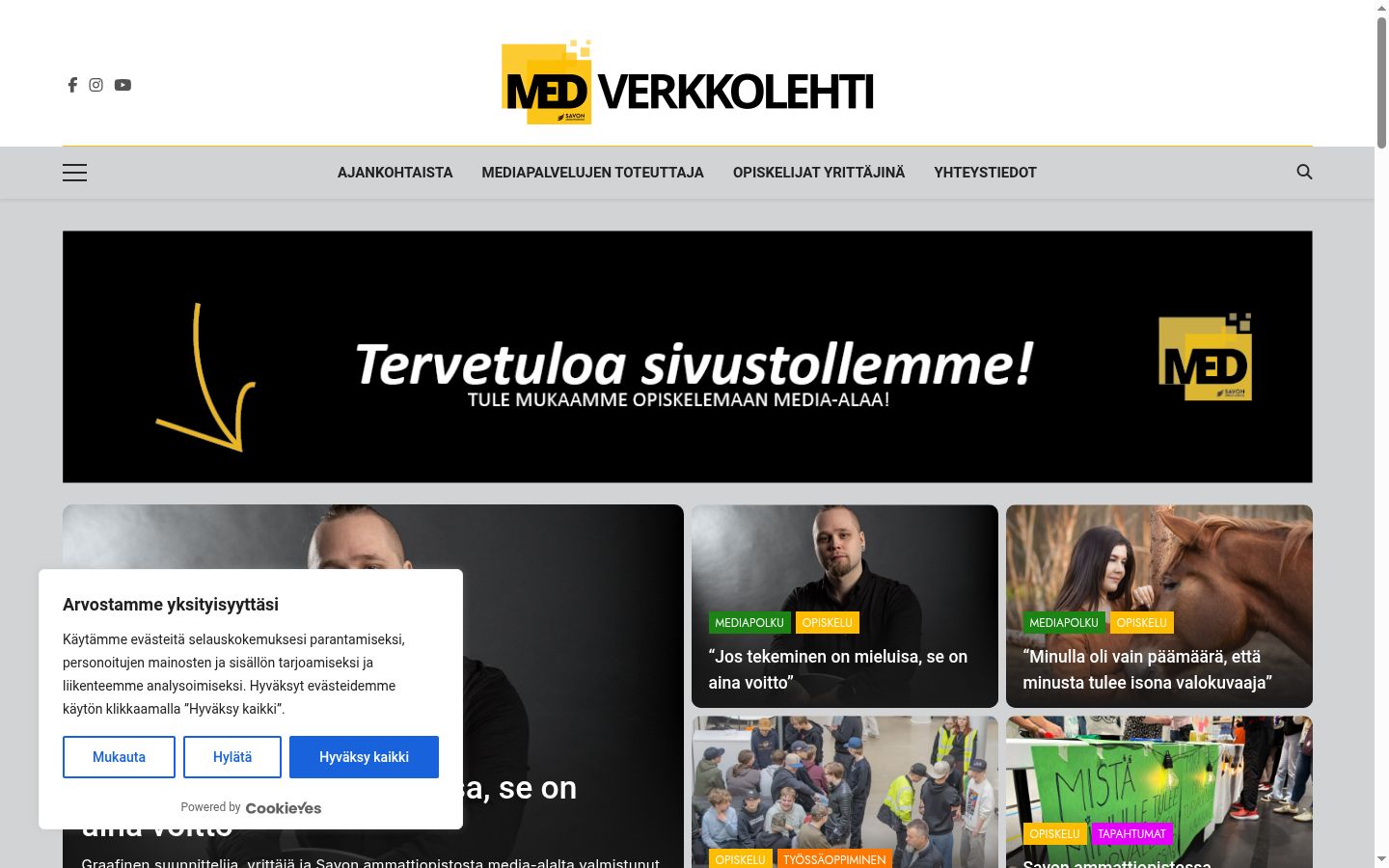 Screenshot del banner di consenso mostrato prima di qualsiasi interazione