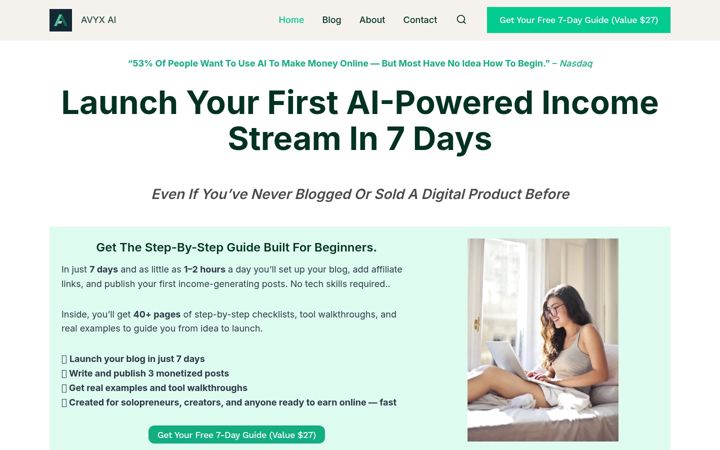 Screenshot of avyxai.com