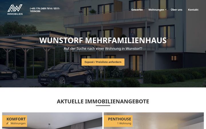 Screenshot of aw-immobilien.net