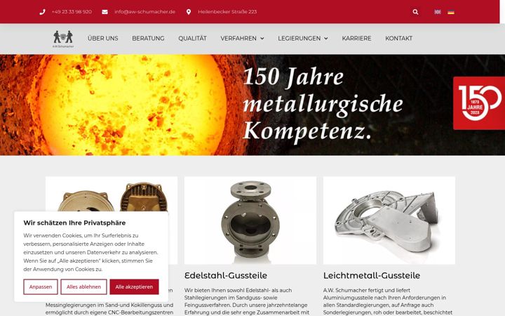 Ekrano kopija aw-schumacher.de