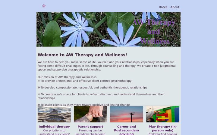 Screenshot of aw-therapy.com