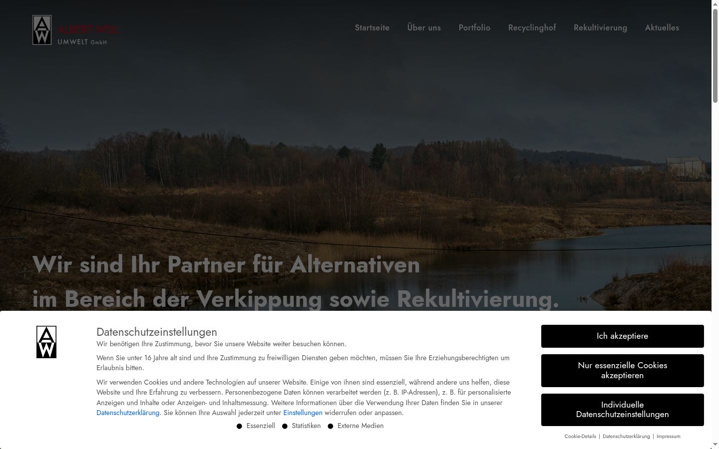 Screenshot van de toestemmingsbanner zoals getoond vóór enige interactie