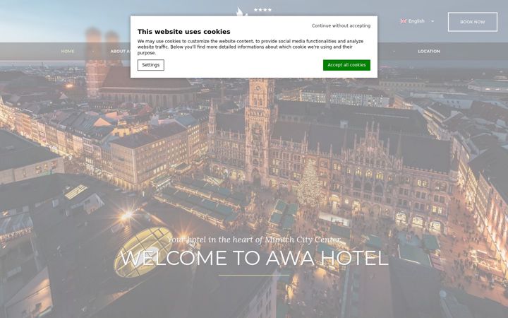 Screenshot of awa-hotel.com
