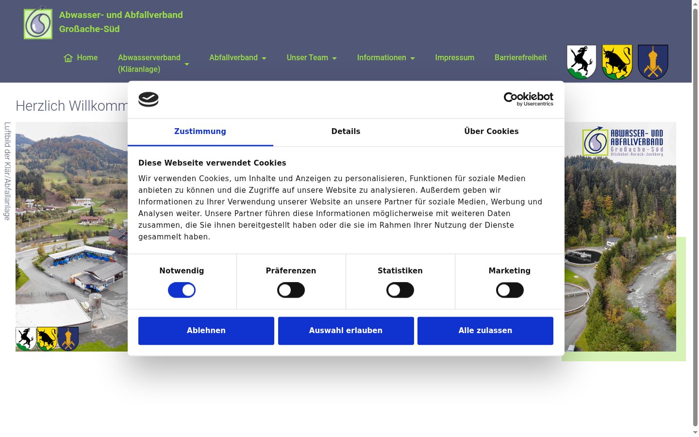 Screenshot del banner di consenso mostrato prima di qualsiasi interazione