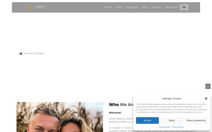 Screenshot of awakeintravel.com