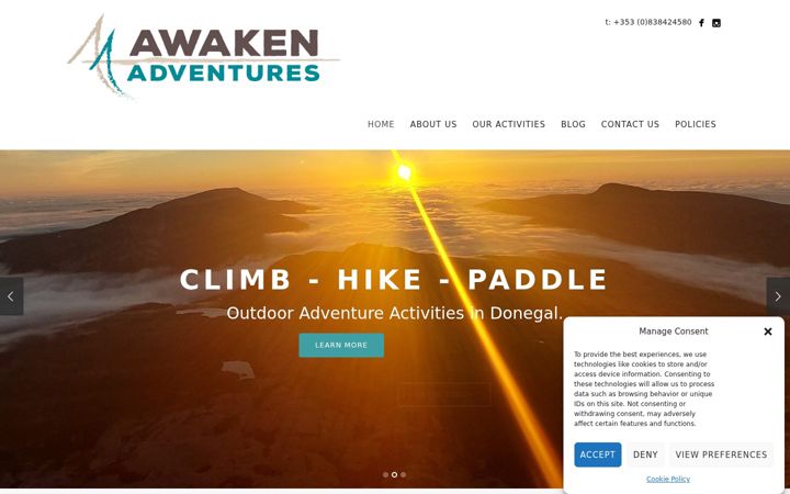 Screenshot of awakenadventures.ie