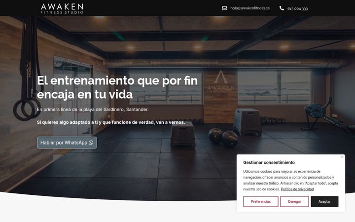 Skjermbilde av awakenfitness.es