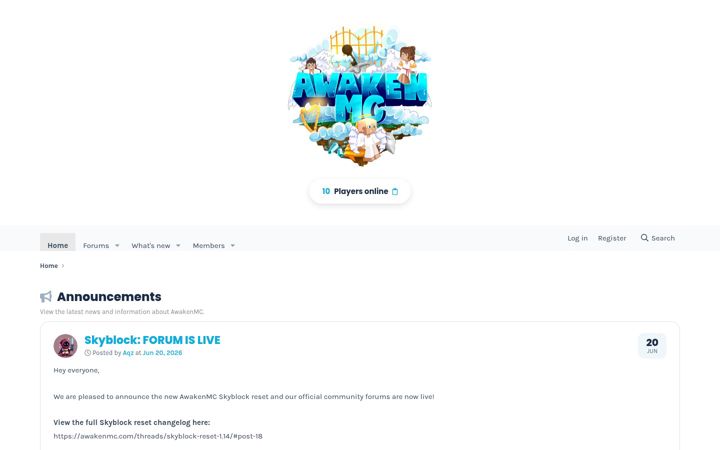 Screenshot of awakenmc.com