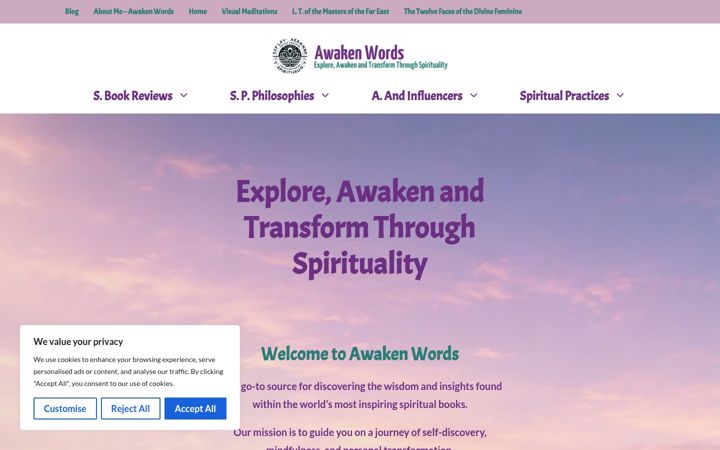 Screenshot of awakenwords.com