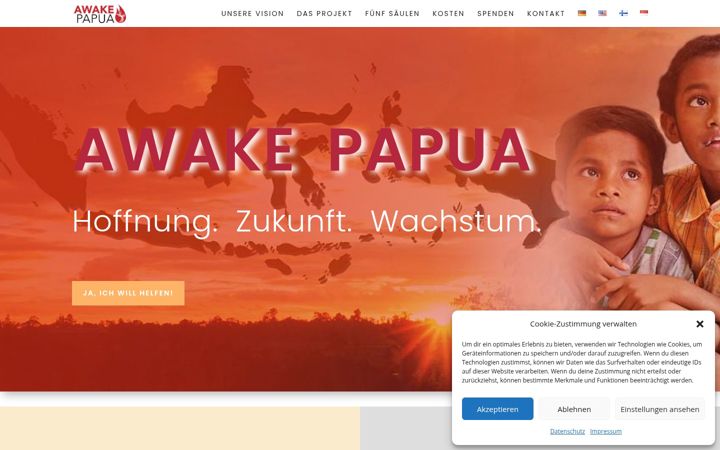 Screenshot of awakepapua.org