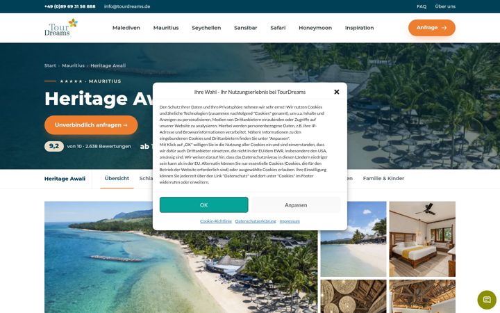 Screenshot of awali-mauritius.de