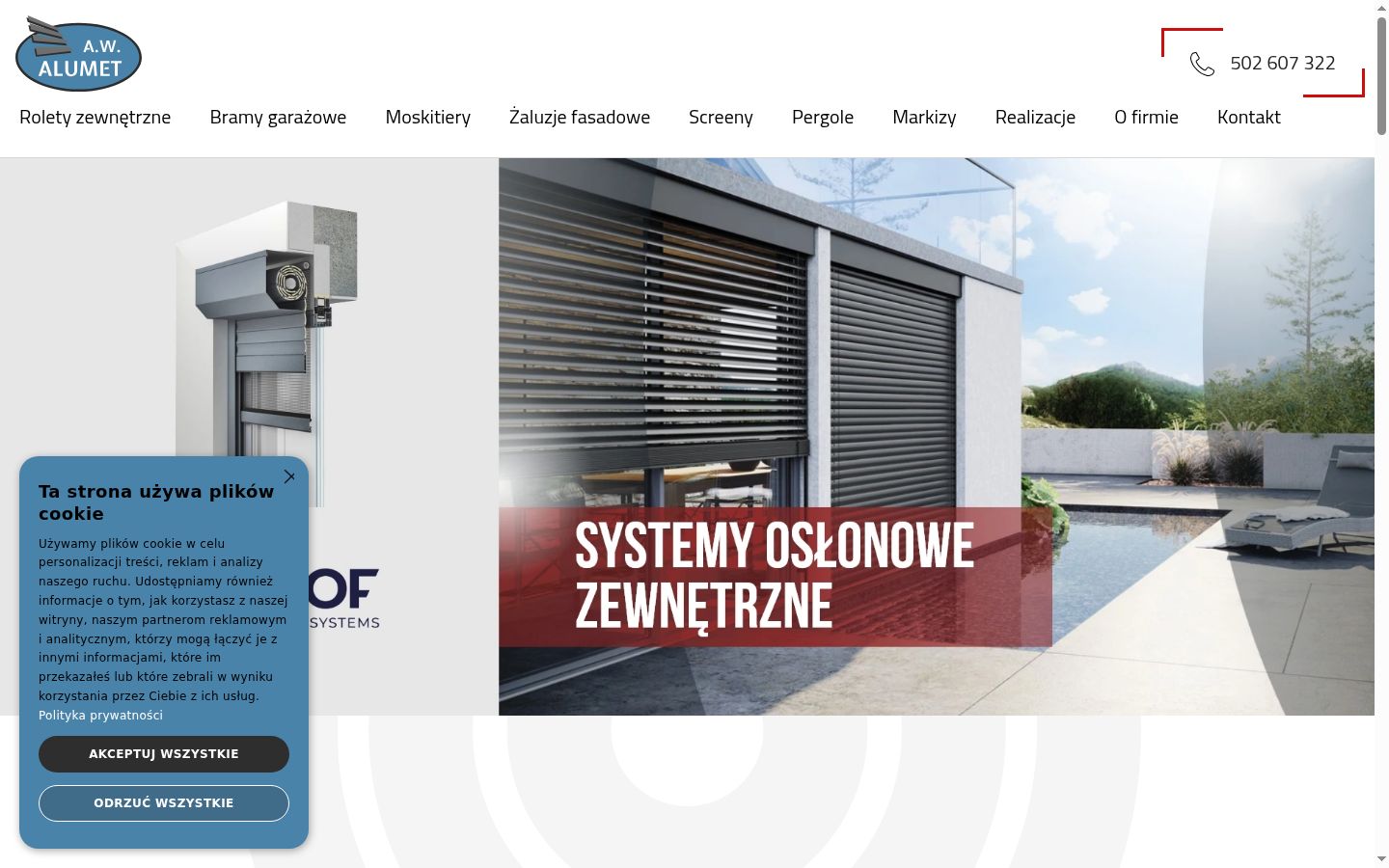 Zrzut ekranu banera zgody wyświetlanego przed jakąkolwiek interakcją
