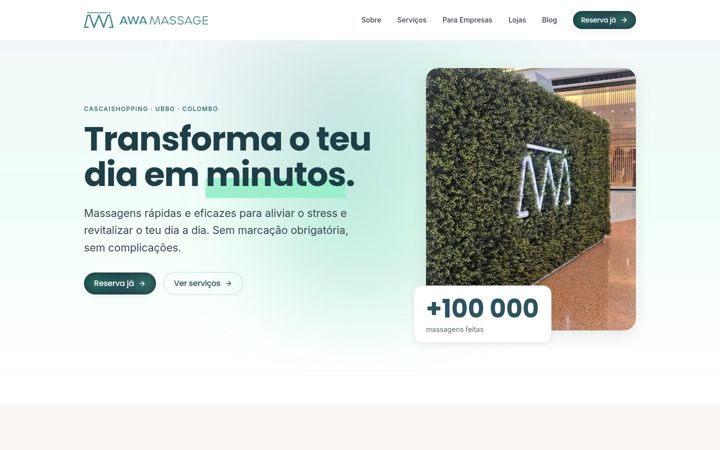 Screenshot of awamassage.com