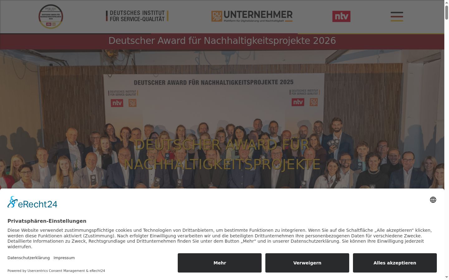 Screenshot of the consent banner shown before any interaction