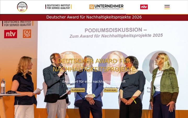 Ekrano kopija award-nachhaltigkeitsprojekte.de