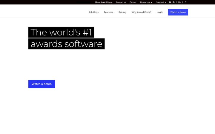 Screenshot of awardforce.com