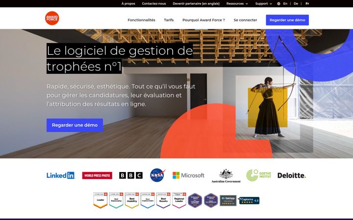 Screenshot of awardforce.fr