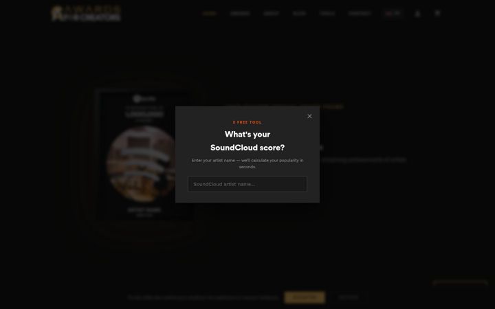 Screenshot of awards-for-creators.com