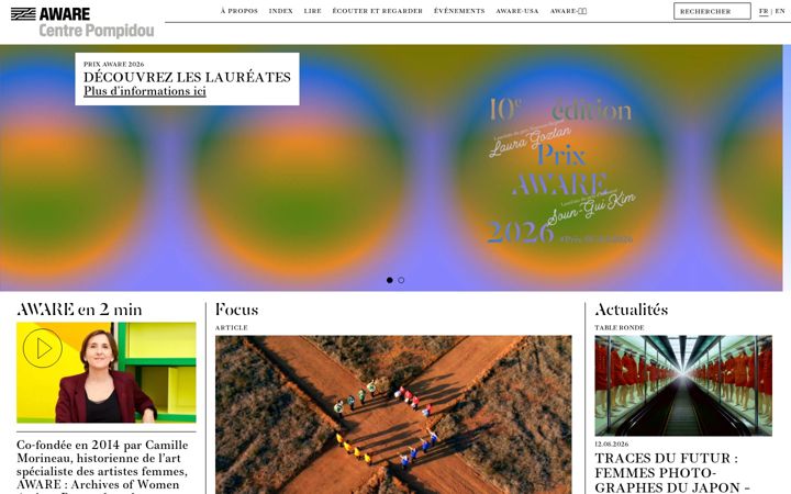 Screenshot of awarewomenartists.com