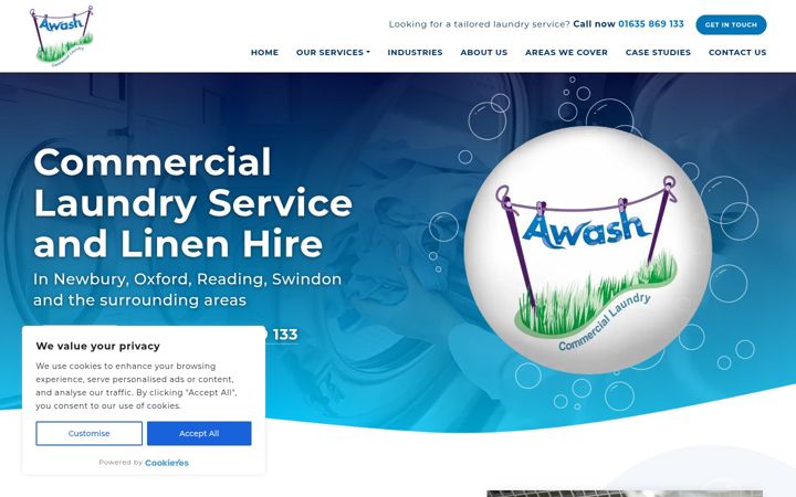 Screenshot of awashlaundry.co.uk