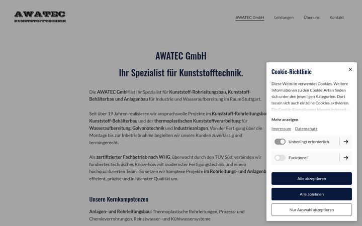 Screenshot of awatec.eu