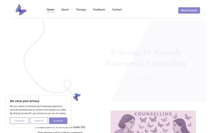 Screenshot of awaterworthcounselling.co.uk