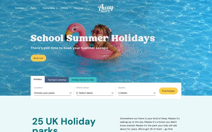 Screenshot of awayresorts.co.uk