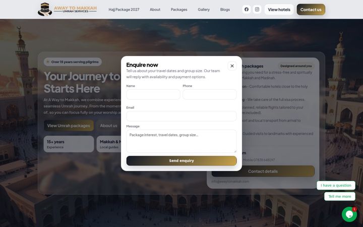 Screenshot of awaytomakkah.com