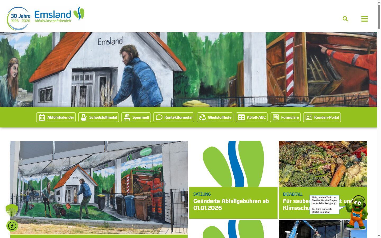 Screenshot des Einwilligungsbanners vor jeglicher Interaktion