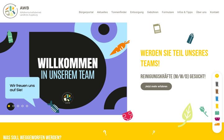 Screenshot of awb-landkreis-augsburg.de